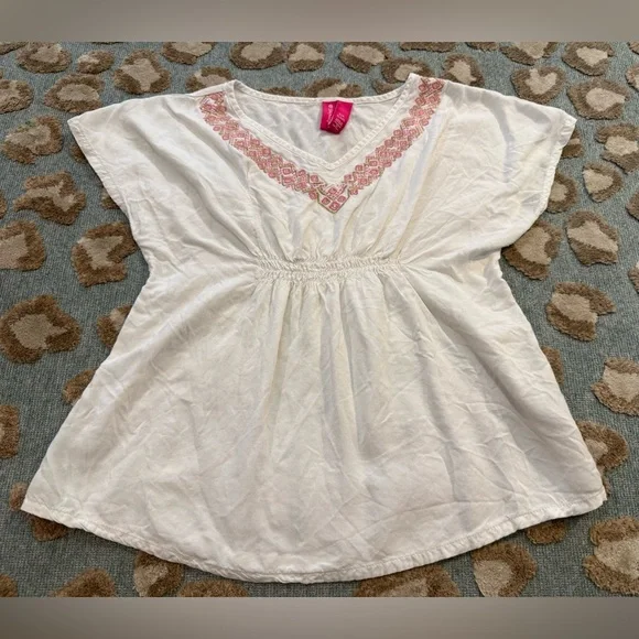 Lilly Pulitzer White Cover Up with Pink Embroidery - Picture 1 of 7